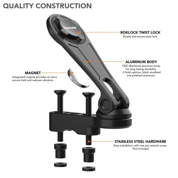 334201P Motorcycle Perch Phone Mount for Harley Davidson Motorcycles, Metric and Indian Cruisers