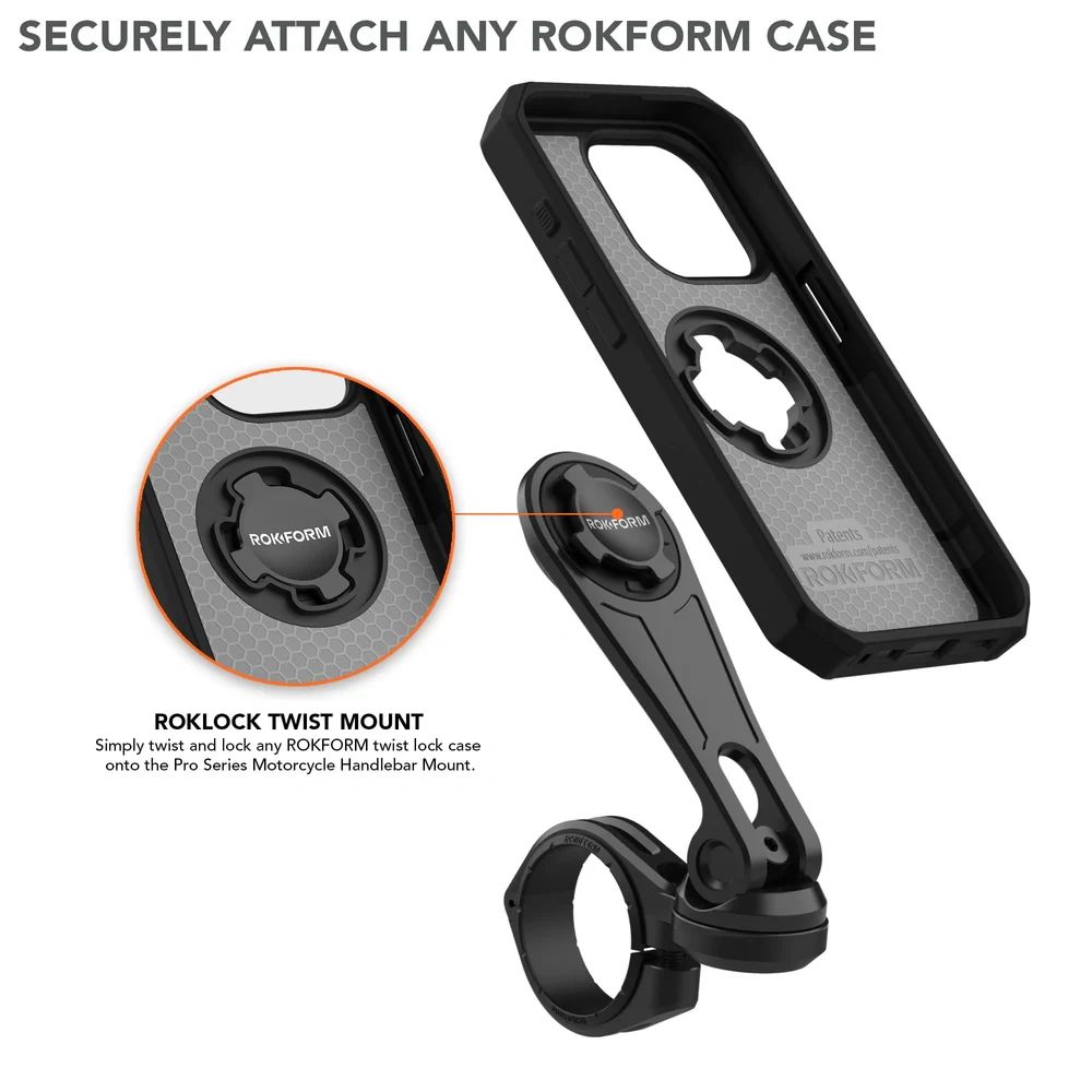 334101P2 Black Motorcycle Handlebar Phone Mount