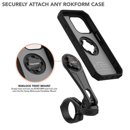 334101P2 Black Motorcycle Handlebar Phone Mount